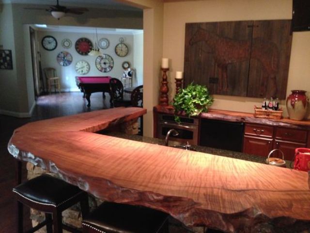 live edge natural wood countertop