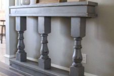 10 narrow entryway table with pillars in blue