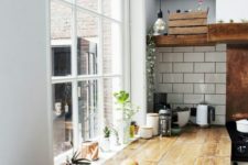 11 old floor repurposed into kitchen counter that looks fabulous