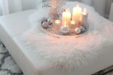 14 cover a usual ottoman with faux fur to add coziness