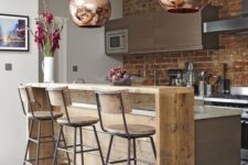 15 industrial-inspired light-colored breakfast bar counter