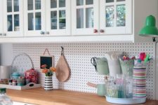 15 pegboard wall organizer instead of a usual kitchen backsplash