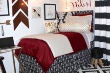 17 bold black, white and red room decor with lots of patterns