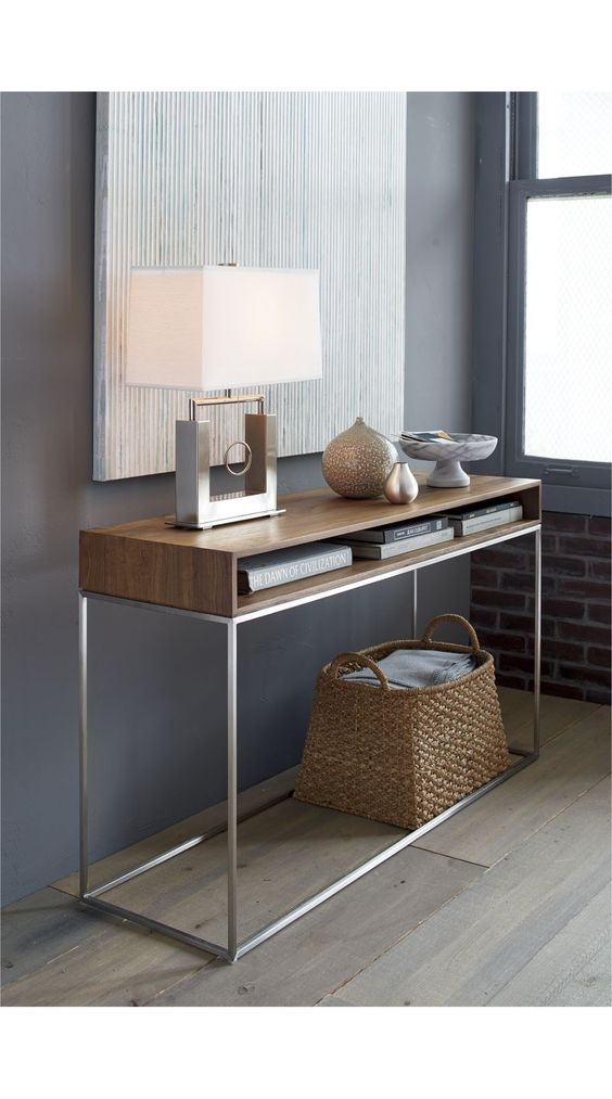 frame and wooden box console table with storage space inside to organize your entryway