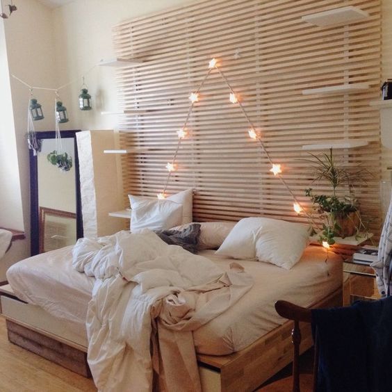 use light warm woods for decorating your room and some lights and lanterns