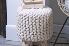22 even a simple wooden stool can be covered with chunky knit and given a cozy look