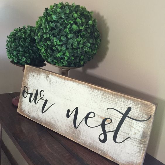 sometimes a whitewashed wooden sign is enough to add texture