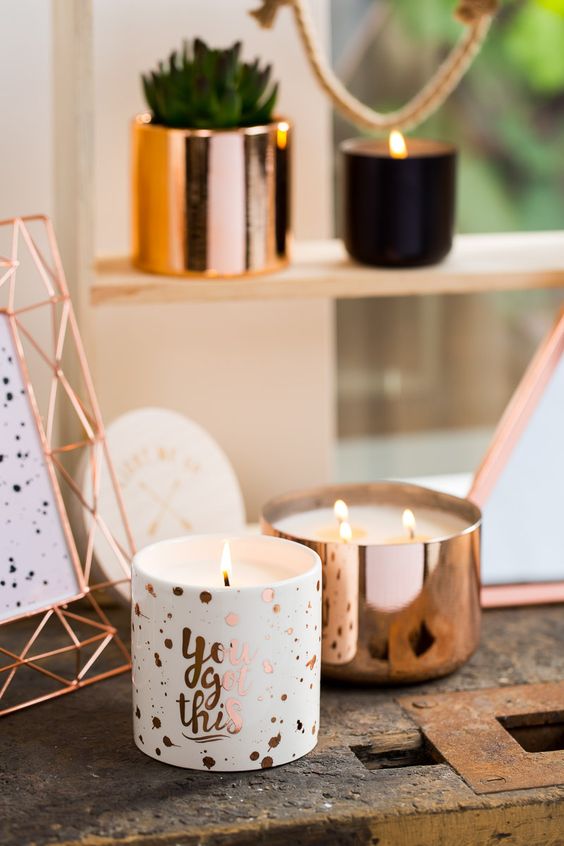 cool metallic candle holders