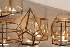 35 votive candles are no less great than others, place them into cool geometric lanterns