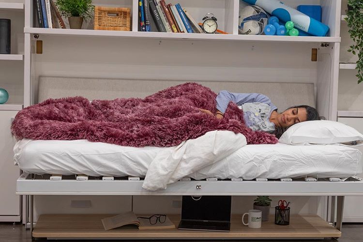 a desk bed might be one of the best space saving solutions for a dorm room (via undefined)