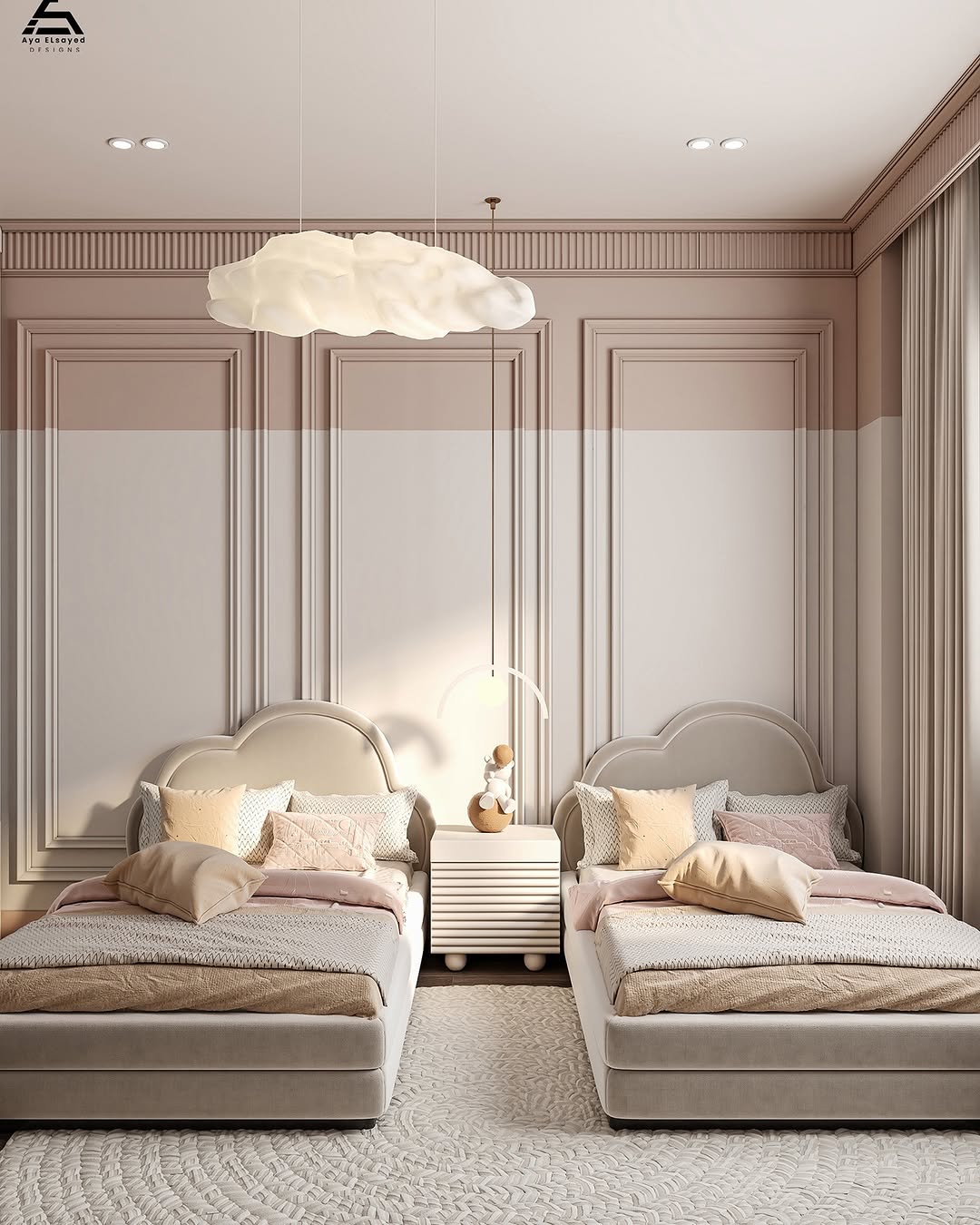Touches of red make this nursery less neutral and more eye-catchy.
