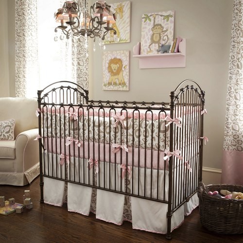 Taupe and pink is a great color mix for a girl's nursery. 
