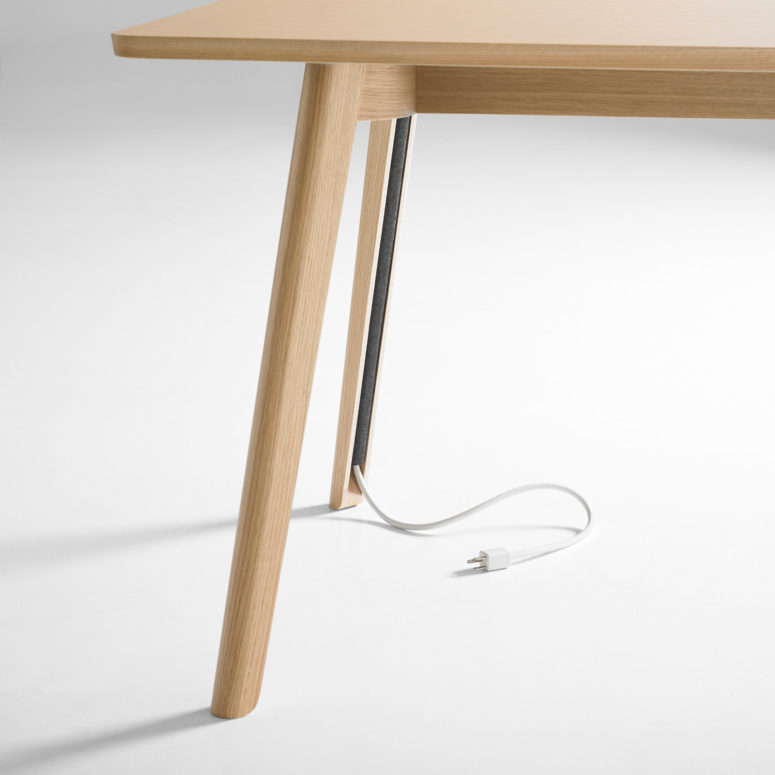 Solem table is ideal to keep your space in perfect order as you'll see no cables hanging and lying everywhere Solem table is ideal to keep your space in perfect order as you'll see no cables hanging and lying everywhere