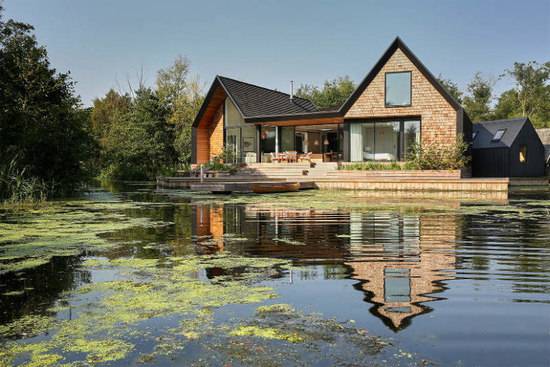 modern lake house