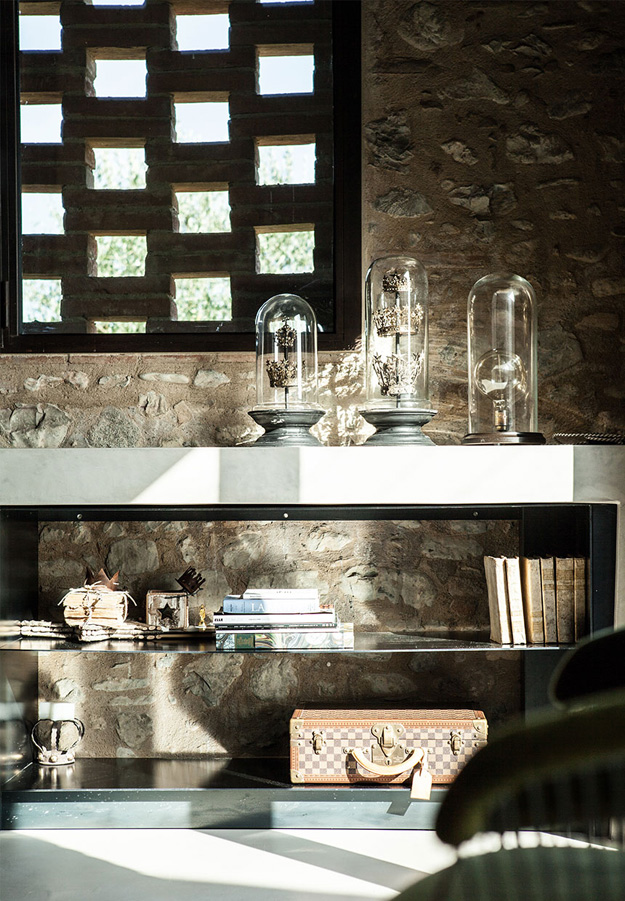 Some original features of the 1400 farmhouse were preserved stone clad, wooden beams and others to give the home a character Some original features of the 1400 farmhouse were preserved - stone clad, wooden beams and others to give the home a character