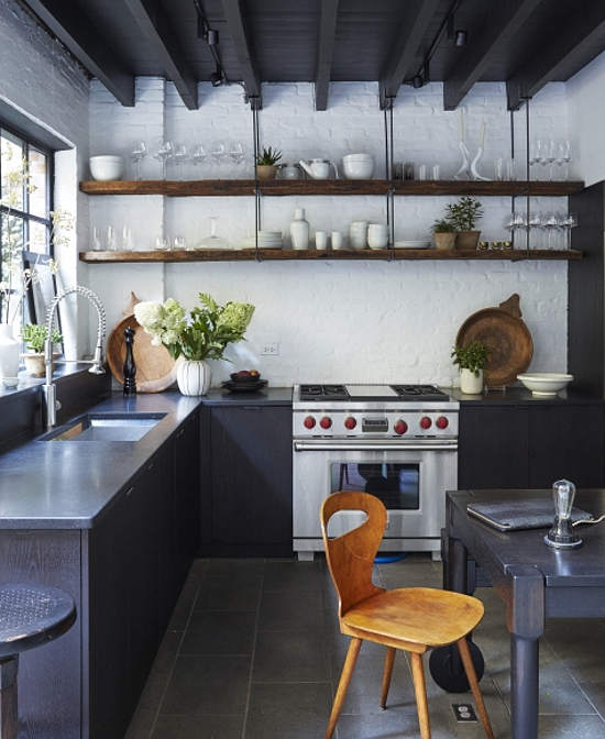 Moody Industrial Meets Vintage Kitchen Design - DigsDigs