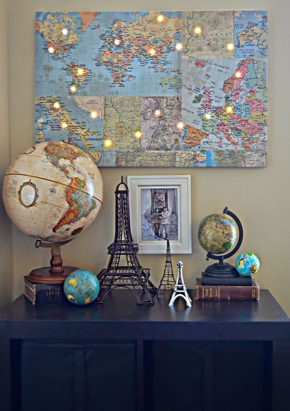 43 Cool Travel Themed Home Décor Ideas To Rock Digsdigs - Travel Wall Art Ideas