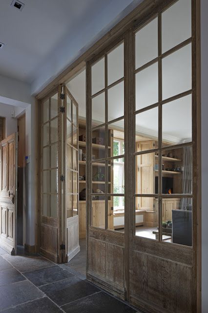 French doors from reclaimed wood for a rustic space