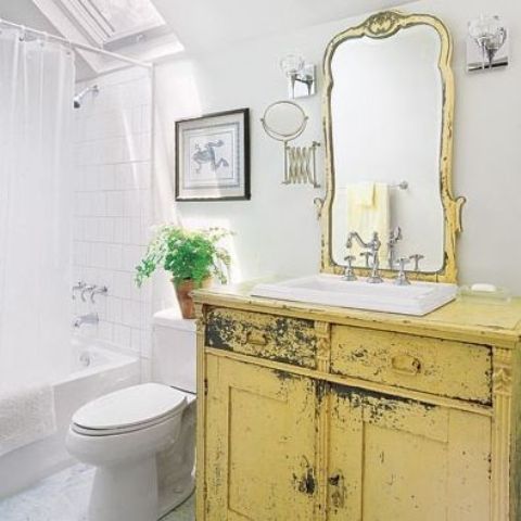 Shabby Chic Vanities For Your Bathroom, Vintage Dresser Bathroom Vanity