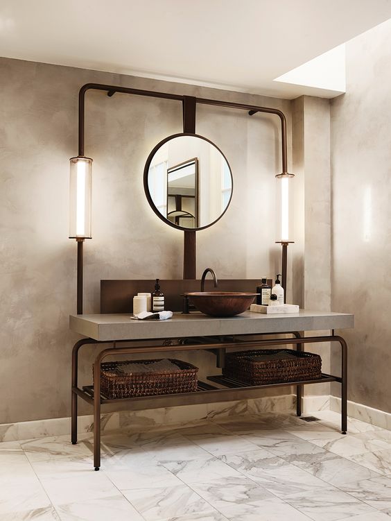 45 Trendy And Chic Industrial Bathroom Vanity Ideas DigsDigs