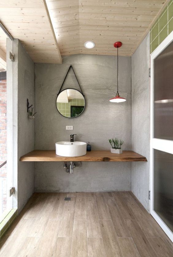 live edge wooden vanity countertop for a bathroom