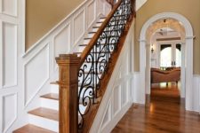 10 traditional oak staircase with worugh iron railing