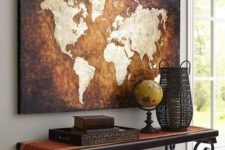 10 vintage-inspired world map wall art for traditional spaces