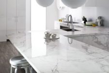 12 marble-printed quartz has a chic look and will make your kitchen stunning
