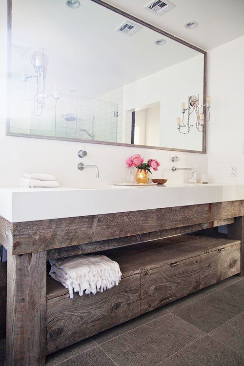 34 Rustic Bathroom Vanities And Cabinets For A Cozy Touch