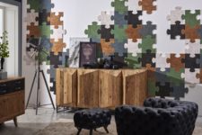 13 colorful cork puzzle coverings will highlight your walls and interiors and you can create anything of them