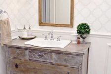 14 vintage reclaimed wooden sideboard repurposed into a bathroom vanity
