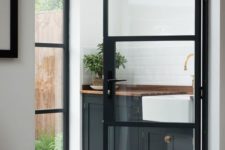 15 black metal frame glass doors for the kitchen nook