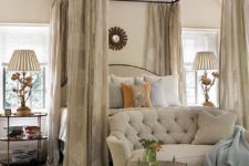 15 traditional bedroom with a canopy bed, the curtains fit the color scheme perfectly