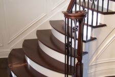16 gorgeous wrought iron balluster stairs with painted treads and risers