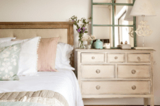 16 shabby chic dresser used as a nightstand