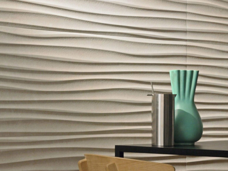 dimensional wall coverings will make even a simple interior stand out