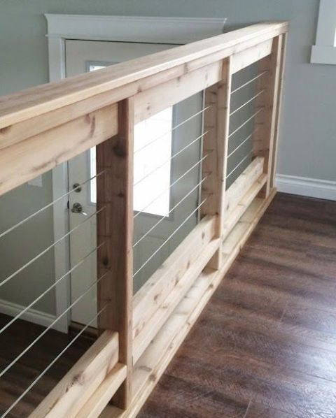 natural wood and cable railing for a rustic home