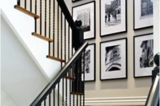 29 a black and white gallery wall is an elegant idea for every home