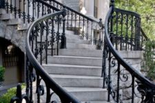 29 gorgeous black wrought iron railing for a chic entrance look