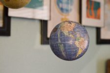 32 hang globes in your nursery as a kid’s mobile – it’s a very inspiring idea