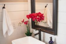 32 small rough farmhouse bathroom vanity with an open shelf