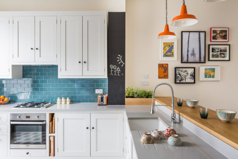 engineered quartz countertops in beige and gray tones looks well in taupe interiors (Sustainable Kitchens)