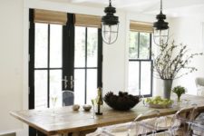 02 a cozy rustic dining space with acrylic chairs