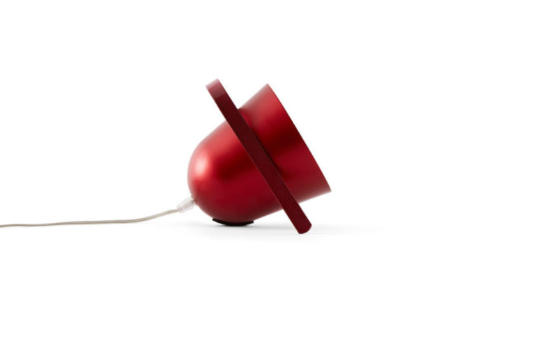 edgy modern lamp Each item an anodized aluminum shade in a colorful tone along with a polished, bent metal handle, such a cool and edgy look