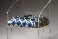 04 adorable acrylic chair with a patterned upholstered seat