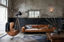 04 rock a cool leather sofa and matching chairs to make your living space refined