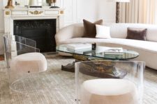 05 acrylic armchairs with upholstered seats