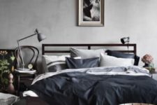 05 dark wood frfame bed for a modern masculine bedroom
