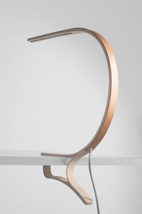 minimalist bent wood table lamp looks very fresh