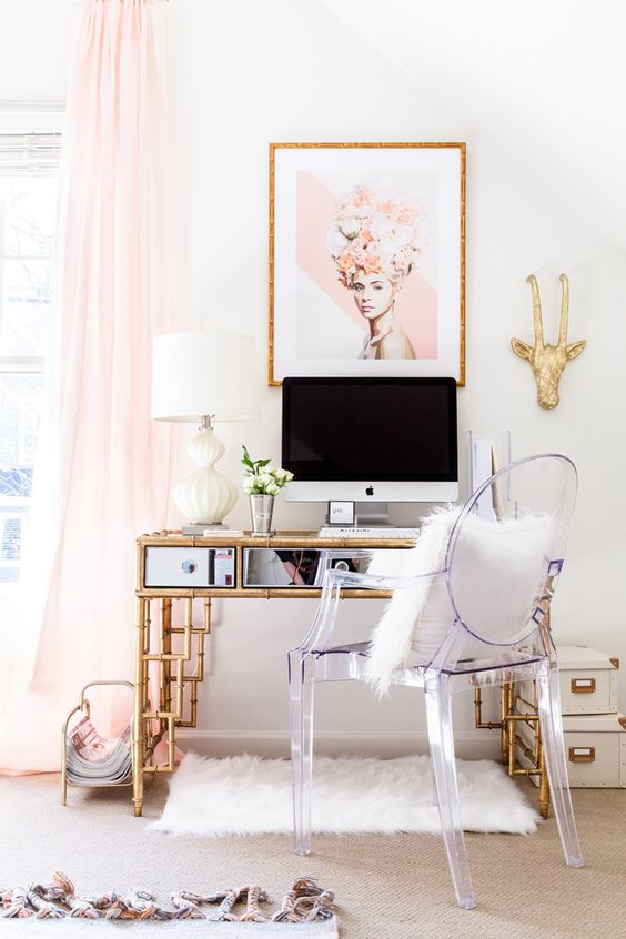 30 Delightful Feminine Home Office Furniture Ideas - DigsDigs